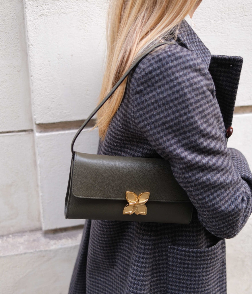 Hortensia Clutch | Vert Olive - Fleuron Paris